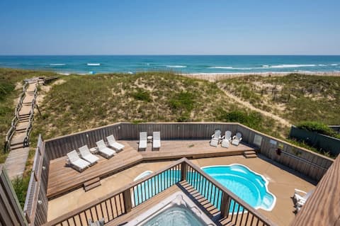 9BR Beach/Oceanfront HeatedPool, Elevator&HotTubs!