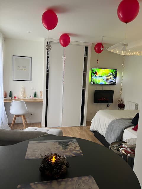 Romantic naughty studio well equipped with parking