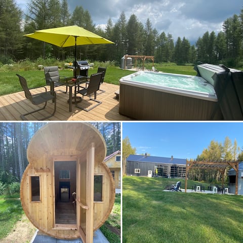 Private oasis in Erin.Hot tub & Woodburning sauna.