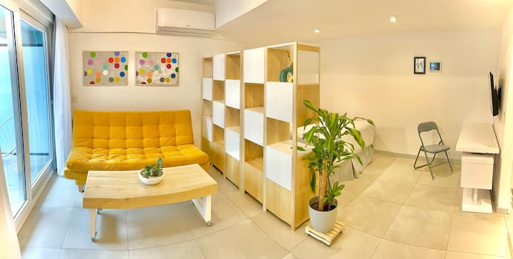 Kitnet mobiliada em Palermo Soho com piscina, academia e sauna