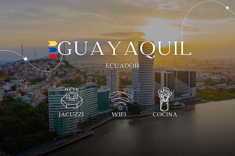 Cozy Apt+Ac+Kitchen+Tv+Jacuzzi+WiFi @Guayaquil