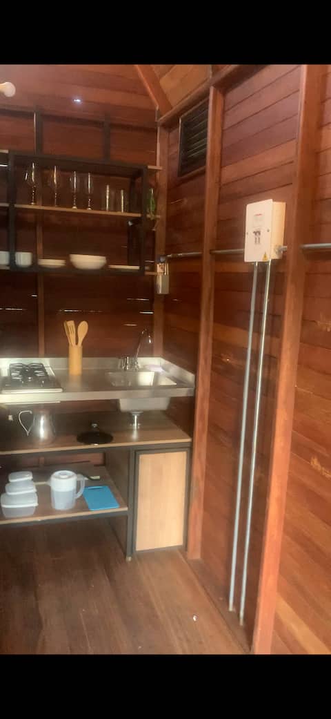 Popular Airbnb listing: Ecos del Río Cabaña Turpiales (River Echoes Cabin) in San Rafael