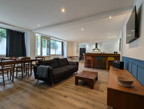 Large townhouse by the water.