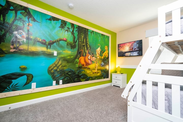 LION KING DECOR bunk bed twin over full and twin trundle