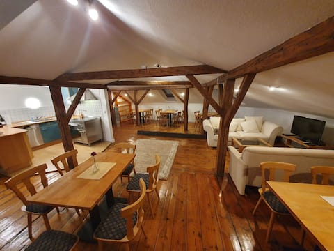 Old building charm in the attic