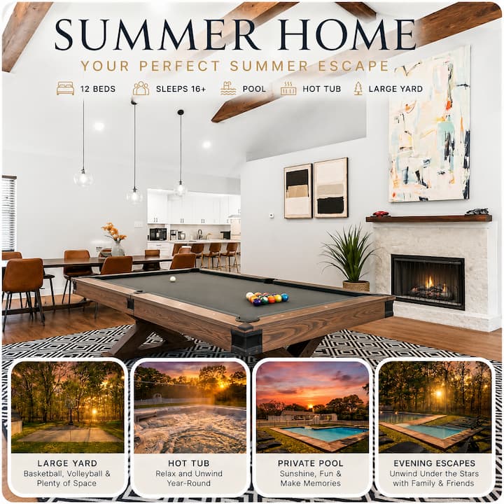 Hamptons Summer Home | Pool, Hot Tub & 12 Beds - Westhampton, NY