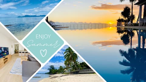 TE URA Beach villa, pool and beachfront