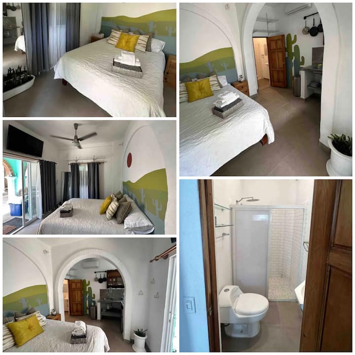 Charming beach room just steps from the sand! Perfect for two, with AC, TV, small kitchen, and fridge. Cozy, clean, and ideal for couples seeking sun, sea, and fun at a great price. Wake up to ocean breezes and unwind in paradise. The perfect escape