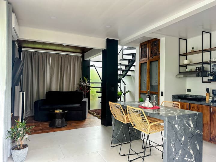 Spacious living room with A/C