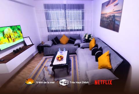 Apartment in Témara with High-Speed Fiber Wi-Fi