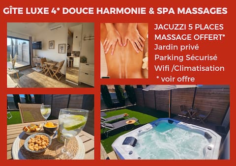 Luxury 4* Gîte Douce Harmonie Massages & Large Hot Tub 5 Guests