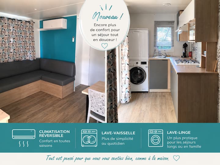 Mobil-home Tout Confort Dans Camping Familial - Joyeuse