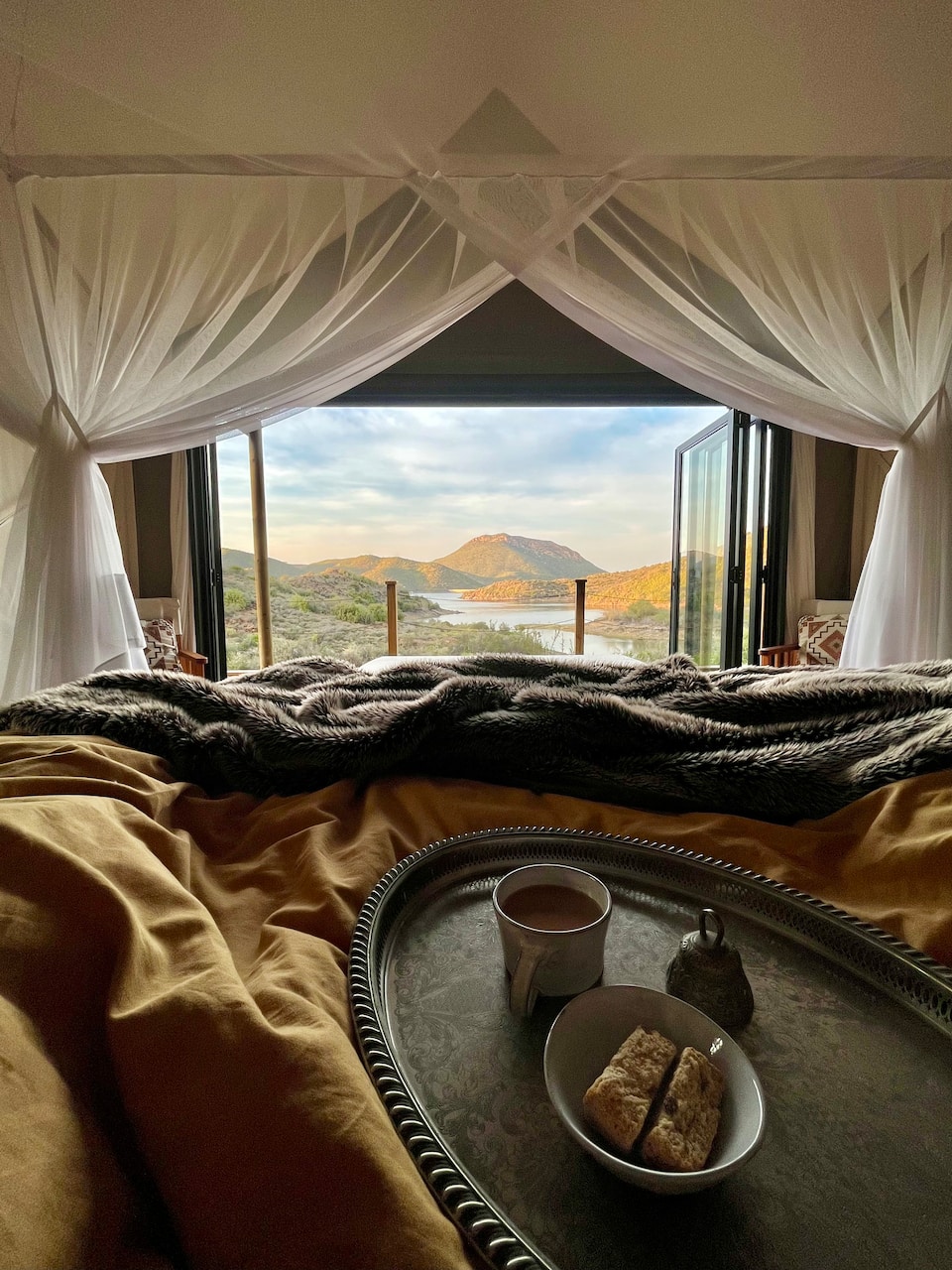 Tula, a safari tent reached by boat, Calitzdorp, Western Cape, South Africa, photo 3 of 10