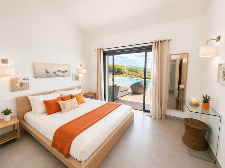habitación 3 con vista al mar y acceso a la terraza