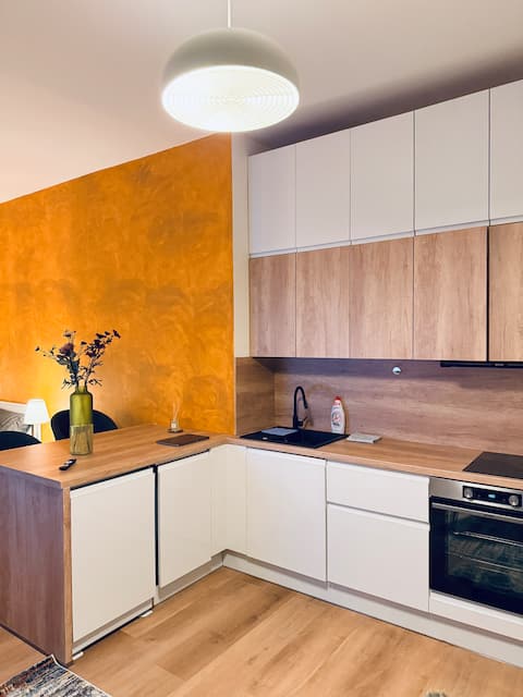 Popular Airbnb listing: Queen Gabriela Apartment Free Parking in Košíře