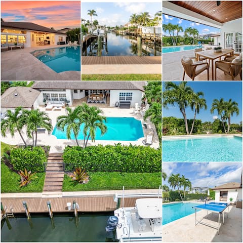 Waterfront Heated Pool & Boat Dock! 5 min to beach