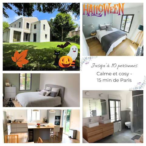15 min from PARIS: Quiet and cozy villa for 10 people