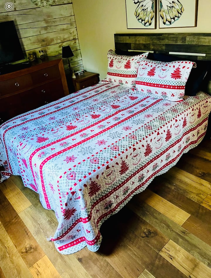 Acogedora habitación en la planta baja con cama tamaño queen