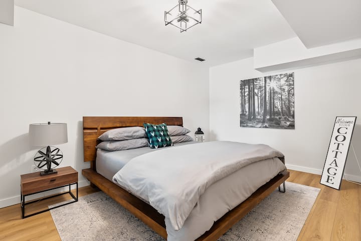 Lower level king bed