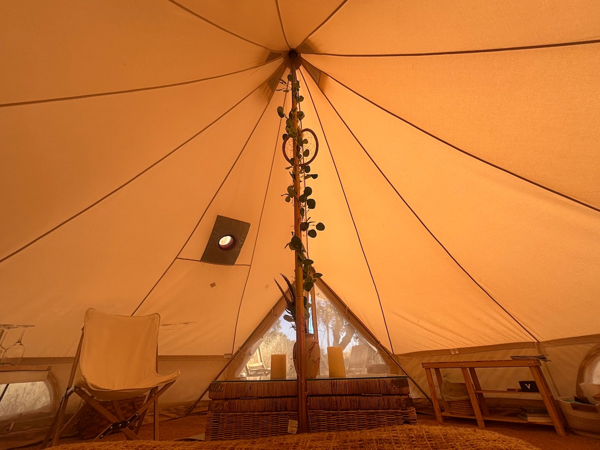 Can you believe this is camping? - bamboo charcoal mattress (two layer) - "grounded" on the earth - mite proof cover - cotton mattress pad - 2 electric heating pads - pure cotton s