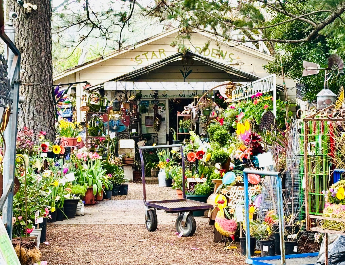 Visit Star Gardens in Middletown for an enchanting selection of native plants and statues. at Bohemian Belle Yurt in Hidden Valley Lake