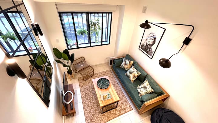 Loft en planta baja con terraza y piscina en Parque Patricios