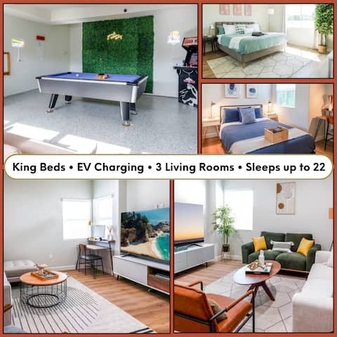 Multi-Fam Disney Luxe•EV + Game Room • Sleeps 22