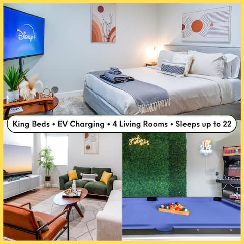 Disney Retreat for 22 | Game Room & EV Charger