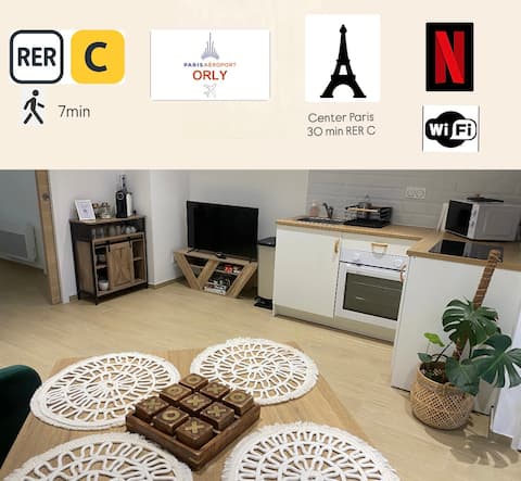 Cozy, new apartment, close to Paris & Orly airport