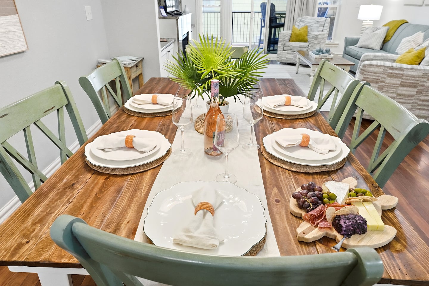 Open-concept dining area that flows seamlessly into the living room and balcony, making it easy to stay connected while cooking, dining, or relaxing.
