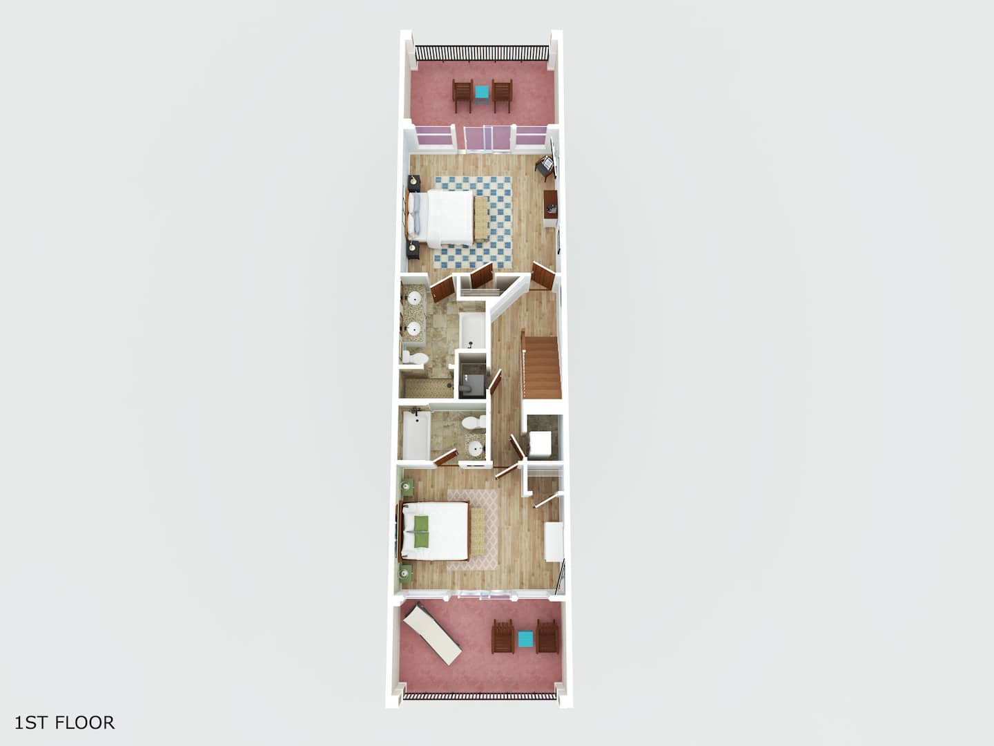 See how everything comes together! This floor plan makes it easy to visualize the layout, bedroom locations, bathrooms, and outdoor spaces before you book.
