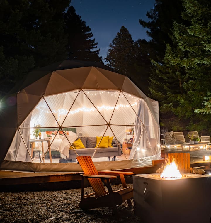 Dreamy Glamping in Your Own Private Redwood Grove Dome houses for