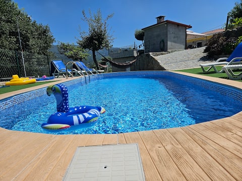 House with private pool, outdoor spaces