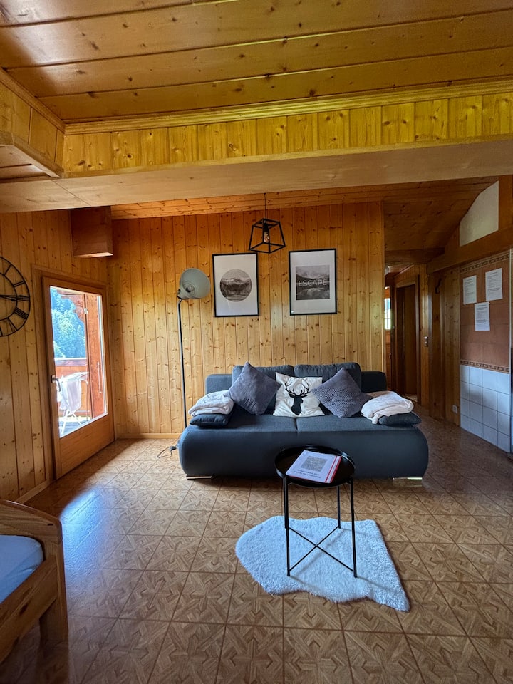 Living room with a sofa bed for two people 