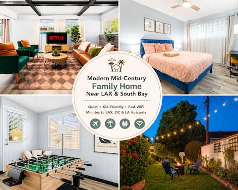Modern Family Home Near LAX SoFi Beach & Downtown