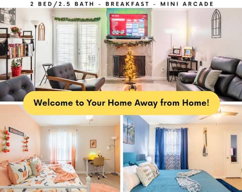 City Escape w/King Bed, Arcade, Firepit, & Bagels!