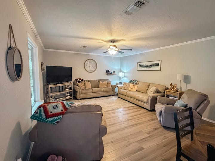 Plenty of comfy seats for everyone to cozy up and relax (new Queen Sleeper Sofa)