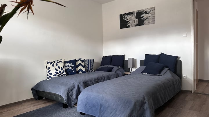 Მეორე საძინებელი ორი ერთადგილიანი საწოლით, ტანსაცმლის უჯრის გულმკერდით და სხვა, ასევე, სამუშაო მაგიდა იმ შემთხვევაში, თუ ლეპტოპზე ერთი ან ორი რამის გაკეთება მაინც მოგიწევთ.