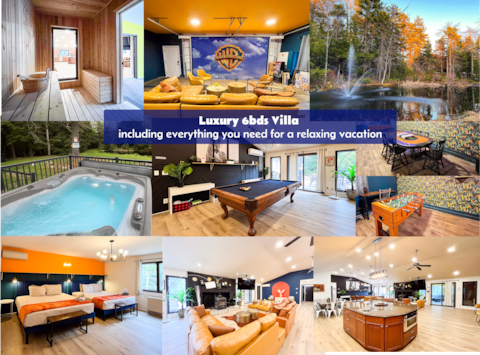 4500sf Luxury Pond Villa| Hot tub Sauna Theater Pool