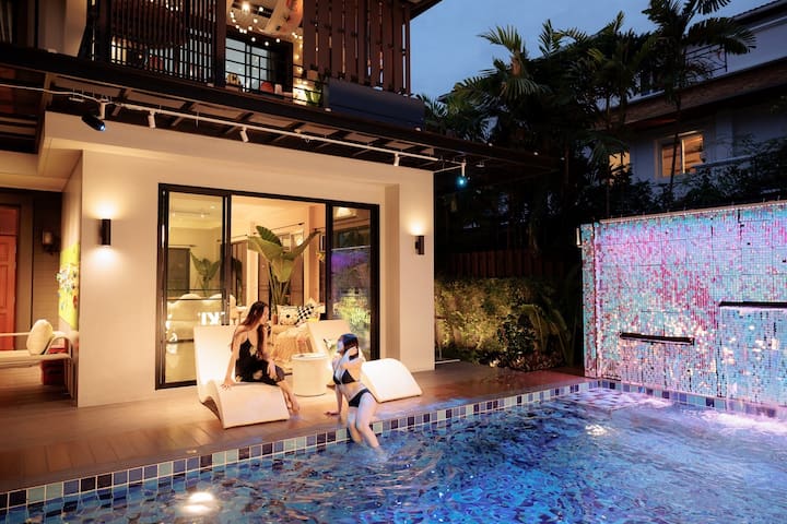 曼谷 波光 橘色海 X7 THiNkIing villa 五卧