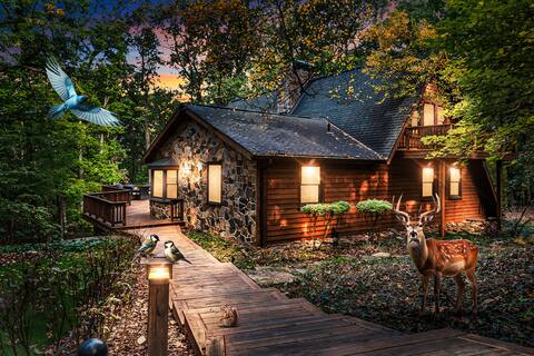Star Gazer Luxury A-Frame Wood Cabin. Near Harrisb