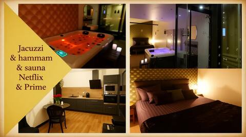 Cosy spa, Jacuzzi, sauna, hammam privatif