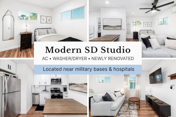 Central San Diego Studio W/parking-w/d-kitchen-a/c - San Diego, CA