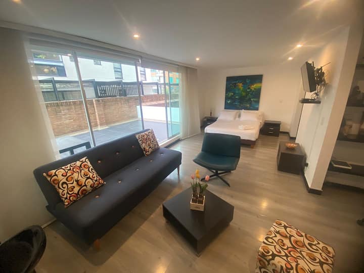 Awesome Studio With Terrace + Bbq - Bogotá