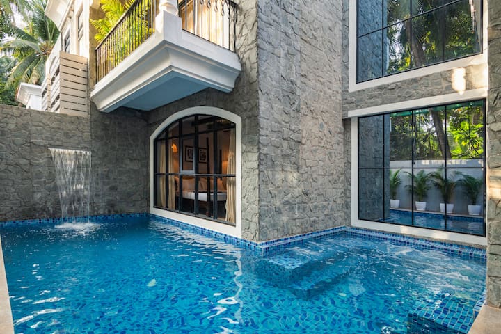 Tbk Morjim|5mins drive to beach|pvt pool &jacuzzi