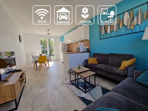 Quiet house with office, garden, garage