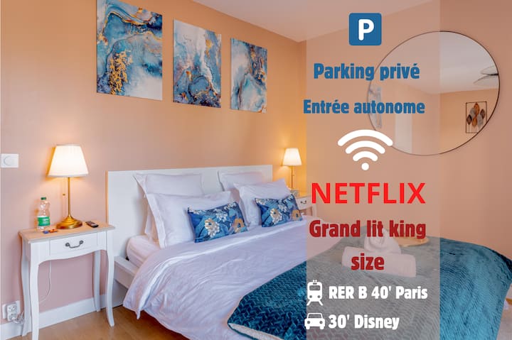 Cosy, Parking, Large Bed, Wifi, - Livry-Gargan