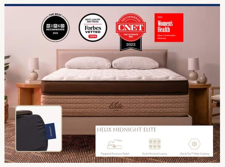 المرتبة هي "Helix Midnight Elite" وهي مريحة للغاية وتشمل تكنولوجيا التبريد ودعم الظهر المذهل، في حين أنها ليست ثابتة بشكل مفرط.