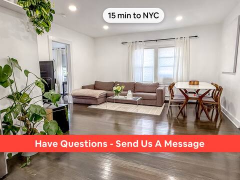 Airy Apt Free Parking Near NYC + King Size Bed
