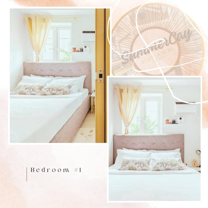 Our master’s bedroom features a cozy queen-size bed designed for comfort and relaxation. Enjoy a cinematic experience with the in-room movie projector — perfect for movie nights and a relaxing staycation vibe.